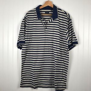 Izod Navy Striped Polo  - Size XL